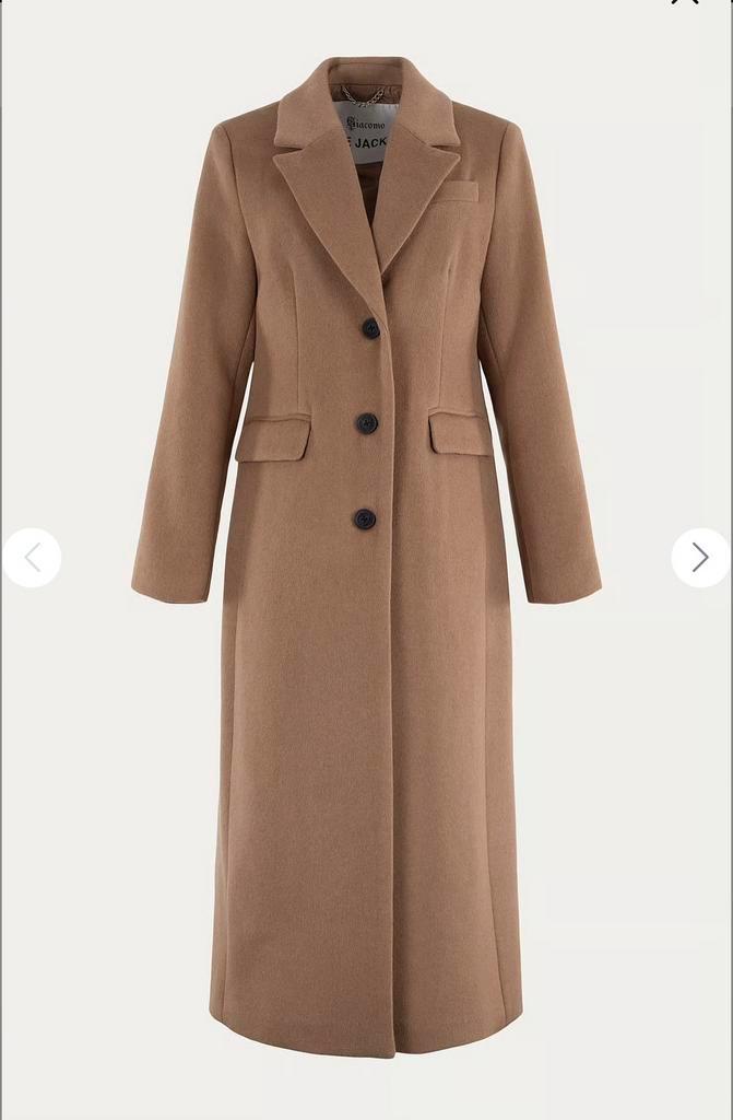 Mantel van Giacomo the jacket, camel, mt l, Kleding | Dames, Jassen | Winter, Gedragen, Maat 42/44 (L), Bruin, Ophalen of Verzenden