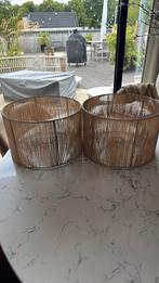 2 lampenkappen van touw, Huis en Inrichting, Lampen | Lampenkappen, Ophalen, Gebruikt, Beige, Rond