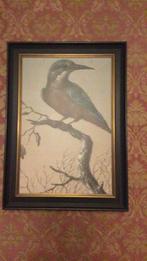 Vogel schilderij houtsnede 60 bij 40, Antiek en Kunst, Kunst | Schilderijen | Klassiek, Ophalen of Verzenden