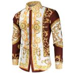 Heren barok overhemd 8 luxe gouden shirt goud wit mannen, Kleding | Heren, Overhemden, Verzenden, Nieuw