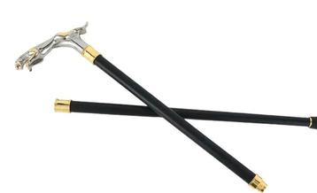 Zwaar vergulde jaguar wandelstok  beschikbaar voor biedingen