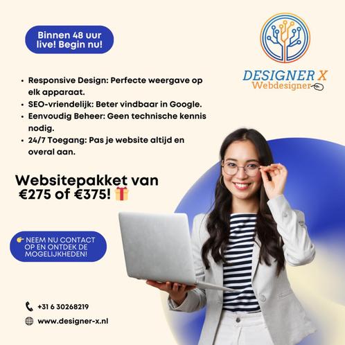 Jouw Website Live in 48 Uur! Geen Maandelijkse Kosten, Diensten en Vakmensen, Webdesigners en Hosting, Domeinregistratie, Webdesign