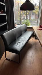 Eetkamerbank zwart (Borneo Lederland), Huis en Inrichting, Ophalen, Zo goed als nieuw, Minder dan 75 cm, Leer