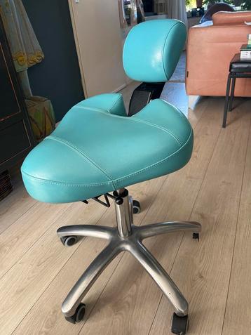 Zadelkruk met rugsteun van BQE - Blauw Leer beschikbaar voor biedingen
