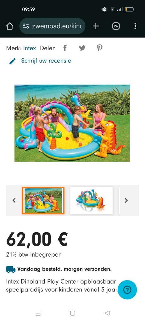 Intex dinoland zwembad, Tuin en Terras, Zwembaden, Gebruikt, Minder dan 80 cm, 200 tot 400 cm, Ovaal, Ophalen