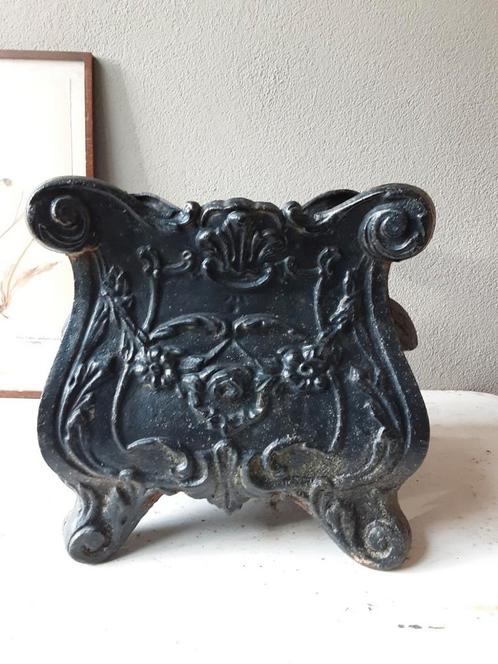 Oude zwarte vierkante jardiniére., Antiek en Kunst, Curiosa en Brocante, Ophalen