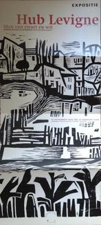 Hub Levigne poster "Expositie Man van Zwart en Wit", Ophalen, Minder dan 50 cm, Gebruikt, 50 tot 75 cm
