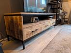 TV-meubel Trevor van mangohout, Ophalen, 100 tot 150 cm, Zo goed als nieuw, Minder dan 100 cm