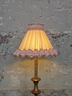 Grote lampenkap met roze details en sierlijke randafwerking, Ophalen, Gebruikt, Rond, Retro / Vintage / Klassiek
