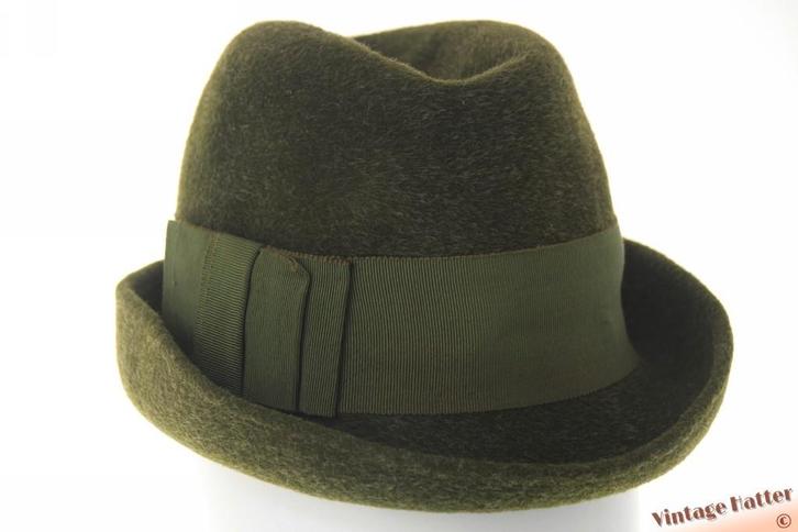 Vintage Hoge dames jacht gleufhoed groen haarvilt 55 = S -XS, Kleding | Dames, Hoeden en Petten, Gedragen, Hoed, 55 cm (S, 6⅞ inch) of minder