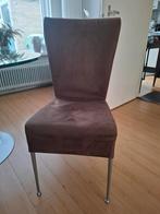 Suède stoelen met glazen tafel, Ophalen, Zo goed als nieuw