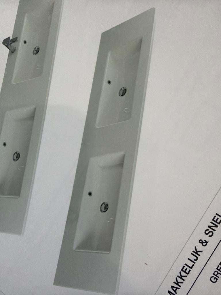 Dubbele wastafel 180cm + onderkasten Sanremo eiken, Ophalen, Zo goed als nieuw