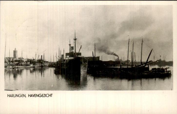 Harlingen- havengezicht, Verzamelen, Ansichtkaarten | Nederland, Gelopen, Friesland, Voor 1920, Ophalen of Verzenden
