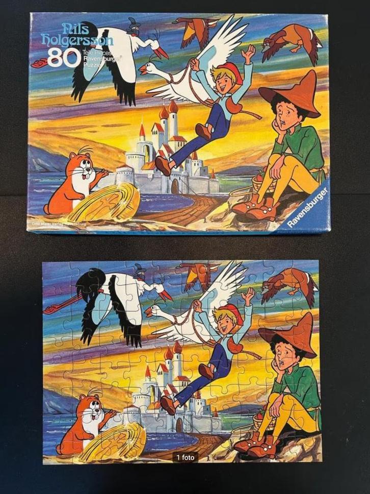 Puzzel, Nils Holgersson, 80 stukjes, Zo goed als nieuw!, Kinderen en Baby's, Speelgoed | Kinderpuzzels, Zo goed als nieuw, 6 jaar of ouder