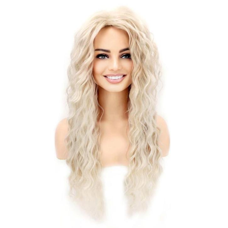 Nonchalante sexy pruik met lang witblond krullend haar, Sieraden, Tassen en Uiterlijk, Uiterlijk | Haarverzorging, Nieuw, Pruik of Haarverlenging