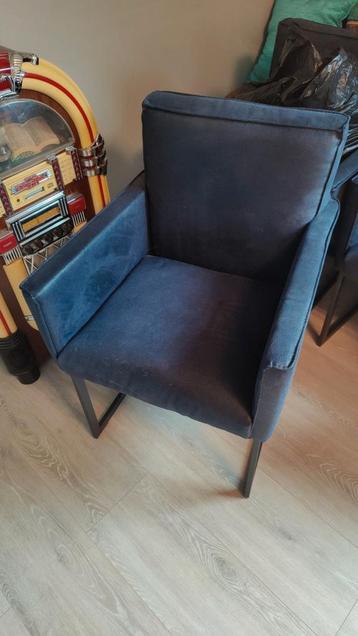 4x Blauwe stoel