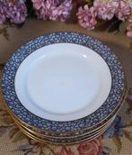 Set van 6 vintage gebaksbordjes, paarse roosjes, Bavaria, Antiek en Kunst, Ophalen of Verzenden