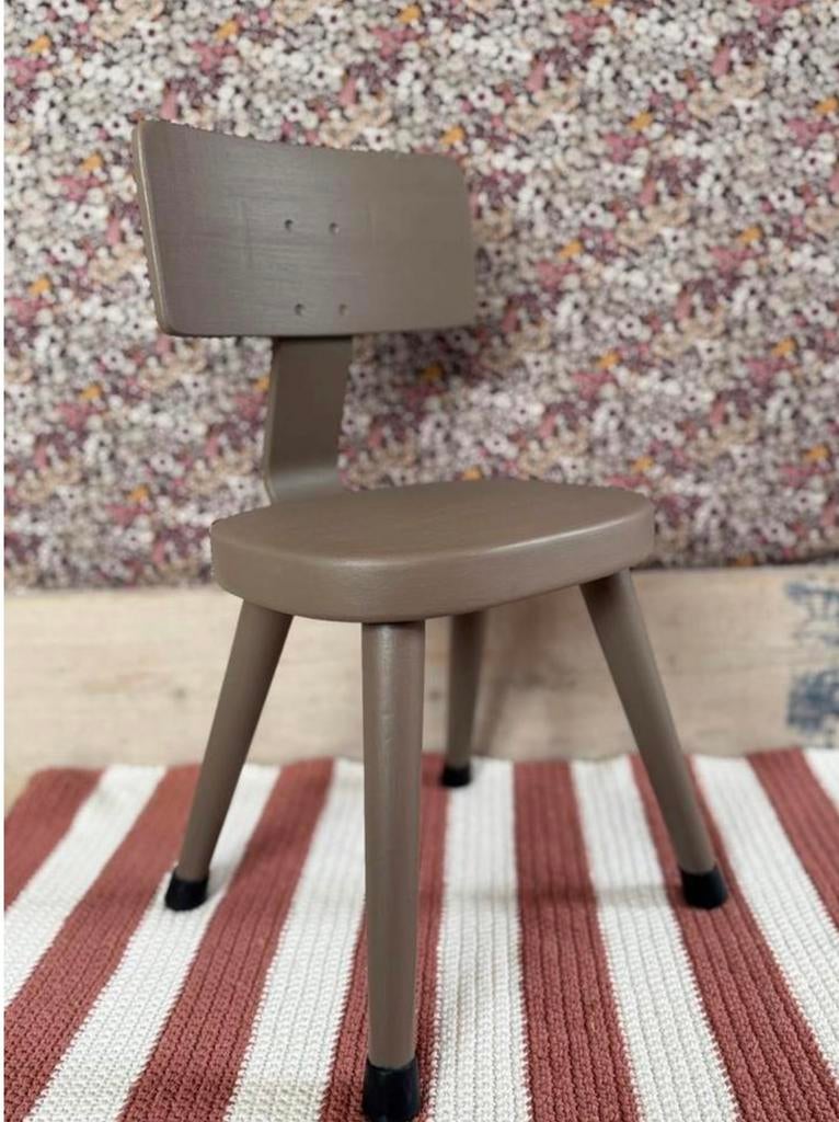 Vintage kinderstoeltje schoolstoeltje bruin hout, Ophalen