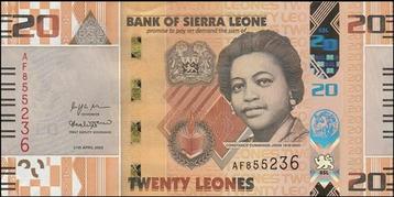 Sierra Leone bankbiljet 20 Leones Cummings-John 2022 UNC beschikbaar voor biedingen