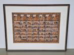 Balinese pelelintangans kalender geschilderd op doek 60x78cm, Antiek en Kunst, Kunst | Niet-Westerse kunst, Ophalen of Verzenden