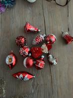 12 vintage, rode oude kerstballen/ ornamenten, kerst, Ophalen of Verzenden, Gebruikt