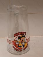 Vintage Glazen Schenkkan Disney,s Mickey,s World Tour, Ophalen of Verzenden, Mickey Mouse, Gebruikt, Servies