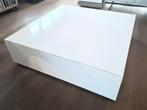 Strakke witte hoogglans design salontafel 120x120, Huis en Inrichting, Tafels | Salontafels, Ophalen, Modern, strak, design, Vierkant