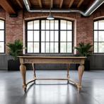 Brocante houten tafel / eettafel / bureau, Ophalen, Gebruikt, 200 cm of meer, 50 tot 100 cm