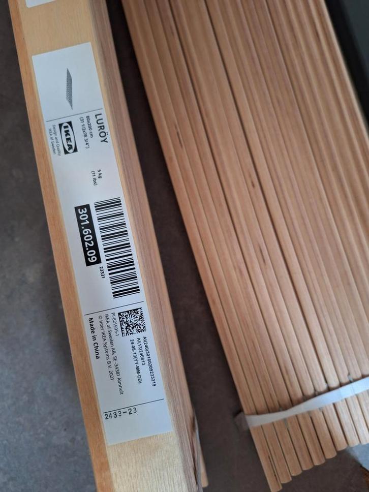 2x IKEA LURÖY Lattenbodem 80x200 NIEUW, Huis en Inrichting, Slaapkamer | Bedden, Nieuw, Eenpersoons, 80 cm, 200 cm, Hout, Bruin