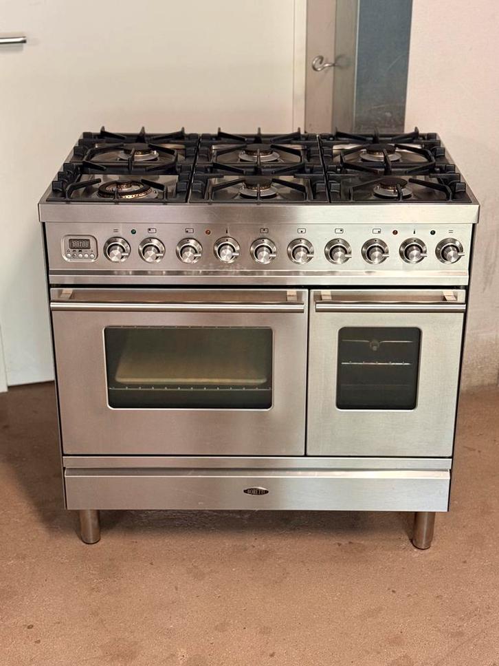 Boretti Gasfornuis met 2 ovens, Witgoed en Apparatuur, Fornuizen, Zo goed als nieuw, Vrijstaand, Gas, 5 kookzones of meer, 85 tot 90 cm