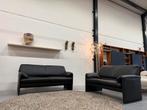 2 Nieuw Leolux Bora Beta Bank 2,5 & 2 zits Zwart leer, Leolux, Ophalen of Verzenden, Rechte bank, Pode Evidence