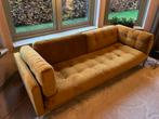 Gele Velours 3-zits Bank - Zo goed als nieuw!, Huis en Inrichting, Banken | Bankstellen, Ophalen, Driepersoons, 75 tot 100 cm