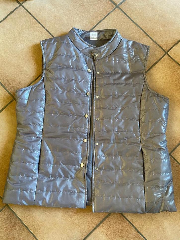 Nathalie Andersen grijze mouwloze jas L Uits staat, Kleding | Dames, Bodywarmers, Gedragen, Maat 46/48 (XL) of groter, Grijs, Verzenden