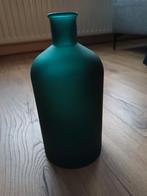 Mooie donkergroene vaas, Minder dan 50 cm, Groen, Glas, Zo goed als nieuw