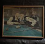 Uniek Oude biljart prent, Antiek en Kunst, Curiosa en Brocante, Ophalen