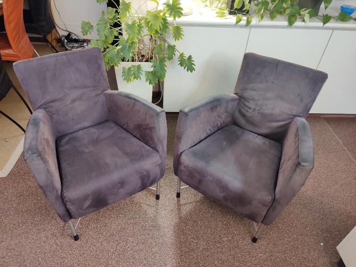 2x Jess fauteuil Alcantara, Huis en Inrichting, Fauteuils, Gebruikt, Metaal, Stof, 50 tot 75 cm, 75 tot 100 cm, Ophalen