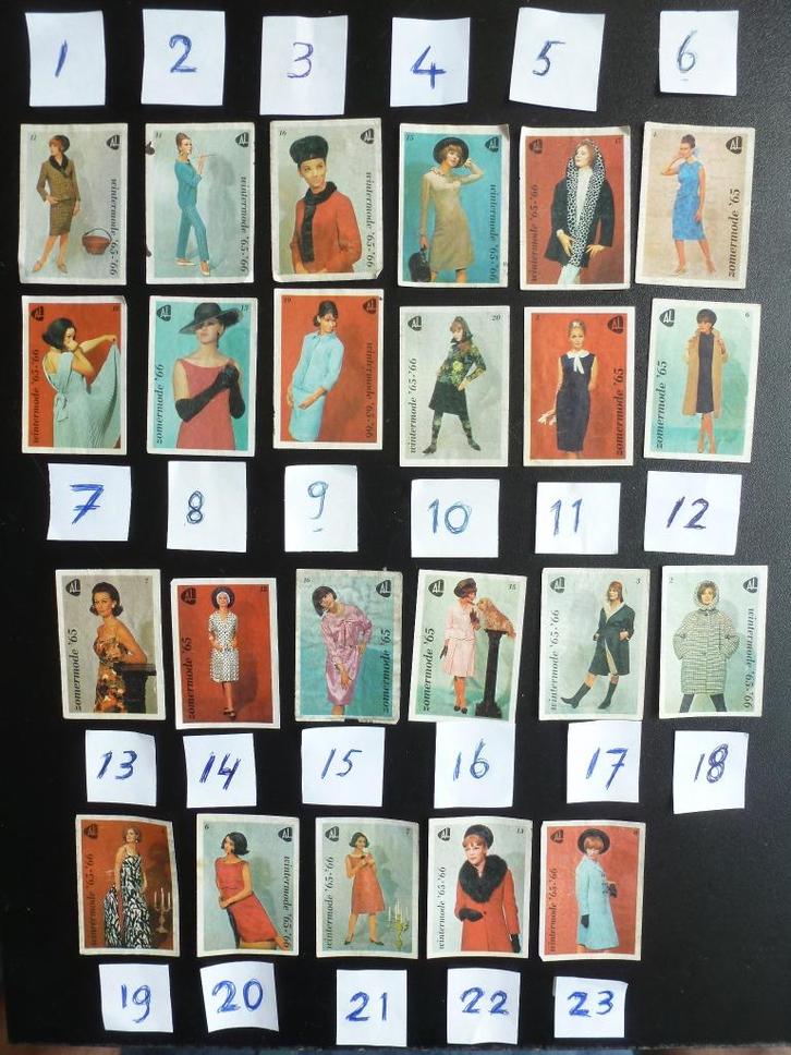 Lucifermerken Mode diverse jaren 1965 / 1966, Verzamelen, Rookartikelen, Aanstekers en Luciferdoosjes, Gebruikt, Luciferdoosjes of -merken