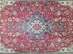 Handgeknoopt Perzisch wol Tabriz tapijt medallion 200x303cm, Persian Perzisch vintage oosters hype, Crème, 150 tot 200 cm, 200 cm of meer