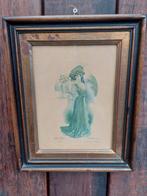Kleding prent in mooie lijst, Antiek en Kunst, Ophalen of Verzenden