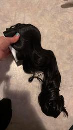 Zwart lang synthetisch haarstukken golvend krullen mooi, Ophalen of Verzenden, Nieuw, Pruik of Haarverlenging