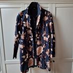 Donkerblauw gebloemde blazer van Helena Hart, maat XXXL= 46, Ophalen of Verzenden, Zo goed als nieuw, Blauw, Jasje of Colbert