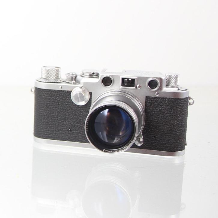 Leitz Leica IIIf red dial with Summitar 5cm F2 lens, Audio, Tv en Foto, Fotocamera's Analoog, Compact, Leica, Verzenden