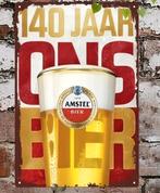 Wandbord 140 jaar amstel Bier, Verzamelen, Biermerken, Ophalen of Verzenden, Nieuw, Reclamebord, Plaat of Schild, Amstel