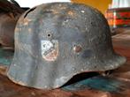 Duitse M35 DD Chunky Sawdust camo helm 66., Verzamelen, Verzenden, Landmacht, Duitsland, Helm of Baret