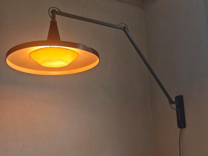 2x Gispen Rietveld Panamalamp 4050, Huis en Inrichting, Lampen | Wandlampen, Gebruikt, Metaal, Ophalen of Verzenden