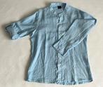 Mooie linnen heren blouse blauw, Ophalen, Gedragen, Blauw