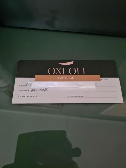 GiftCard van Oxi Oli Gezichtsbehandeling van €55,- TEAB, Sieraden, Tassen en Uiterlijk, Uiterlijk | Cosmetica en Make-up, Nieuw