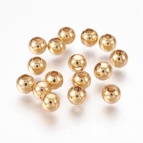Stainless steel kraal goud 4x3,5mm (50 stuks), Hobby en Vrije tijd, Kralen en Sieraden maken, Nieuw, Kraal, Verzenden