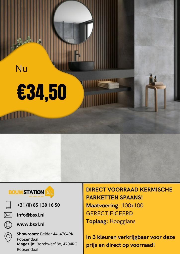 Actie vloertegels Mat uit voorraad leverbaar in Roosendaal !, Doe-het-zelf en Verbouw, Tegels, Nieuw, Wandtegels, Keramiek, 60 cm of meer
