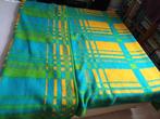 Grote geblokte dralon deken Hema 222-178cm groen Geel blauw, Ophalen of Verzenden, Zo goed als nieuw